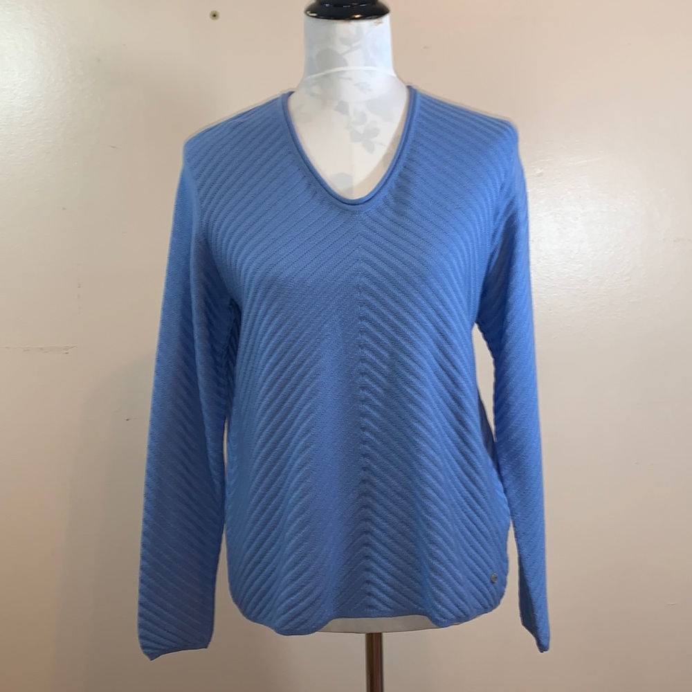 Olsen Blue V-neck Pullover